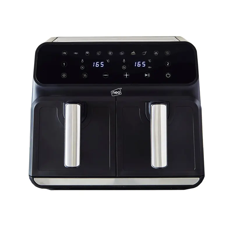 Neo 8.5L Dual-Drawer Digital Air Fryer – Black & Silver Finish 1