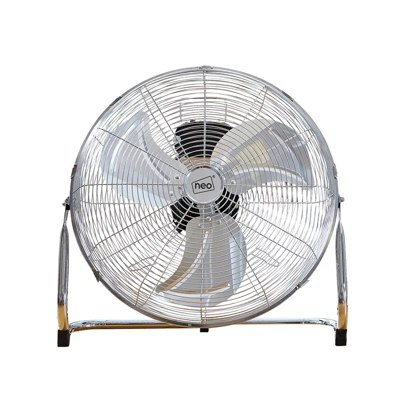 Neo 9-Inch High-Velocity Chrome Floor Fan – Freestanding Metal Design 1