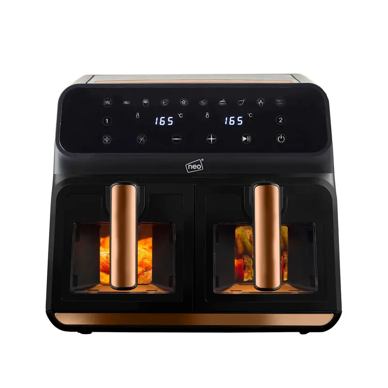 Neo Black & Copper 8.5L Digital Air Fryer With Dual Drawers And See-Through Window 1
