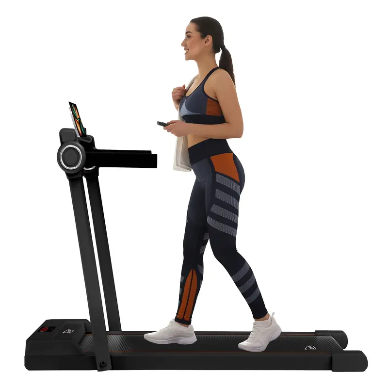 Neo Black Walking Pad Treadmill – Low-Profile Motorized Walking Surface With Safety Rail 1