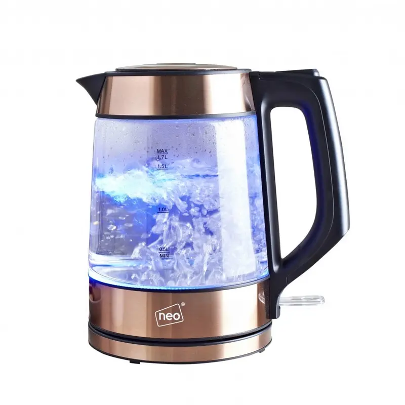 Neo Copper Illuminated Glass Kettle – Cordless Nordic Design 1