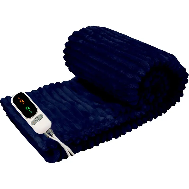 Neo Heated Fleece Overblanket – Charcoal Black Electric Throw With Adjustable Heat 1