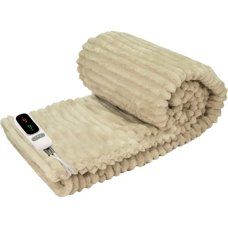 Neo Heated Fleece Overblanket – Navy Blue Electric Throw With Warmth Control 1
