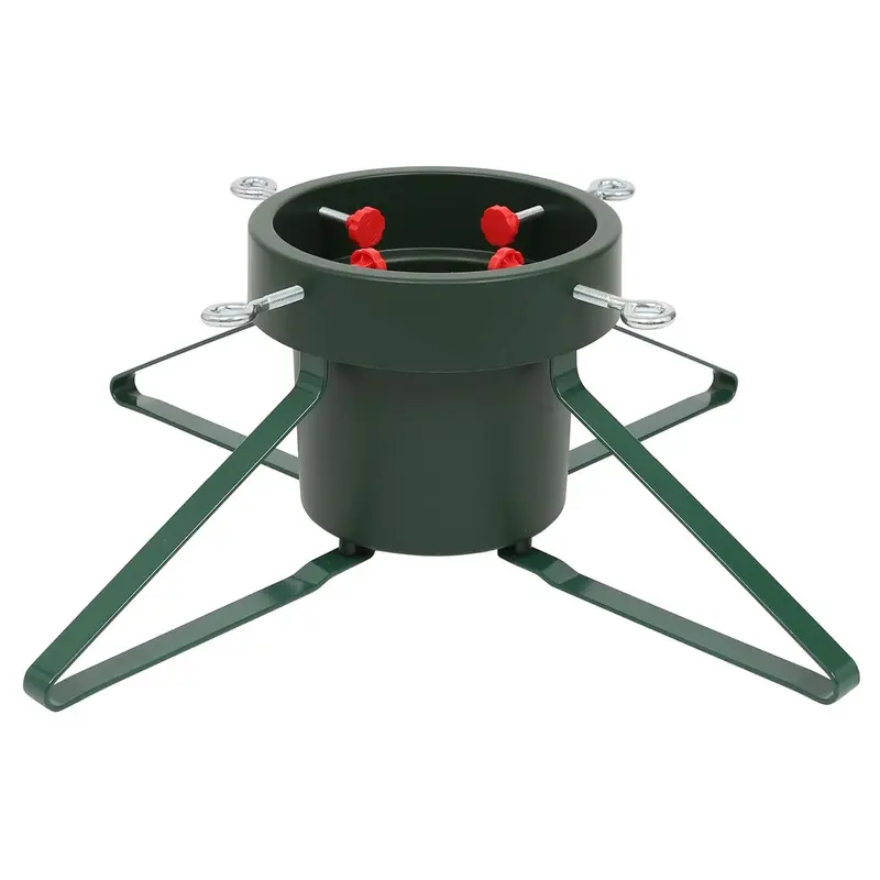 Neo Heavy-Duty Green Christmas Tree Stand For Real Trees Up To 8Ft – 3.3L Water Reservoir, 4-Screw Stability & Festive Design 1