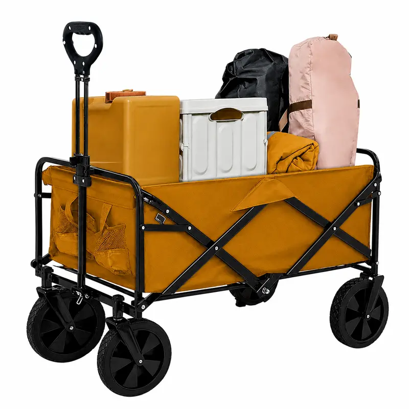 Neo Khaki Foldable Garden Cart – Lightweight Collapsible Utility Wheelbarrow 1