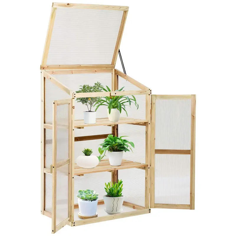 Neo Mini Wooden Greenhouse – Cold Frame Garden Growhouse (Model 3) 1