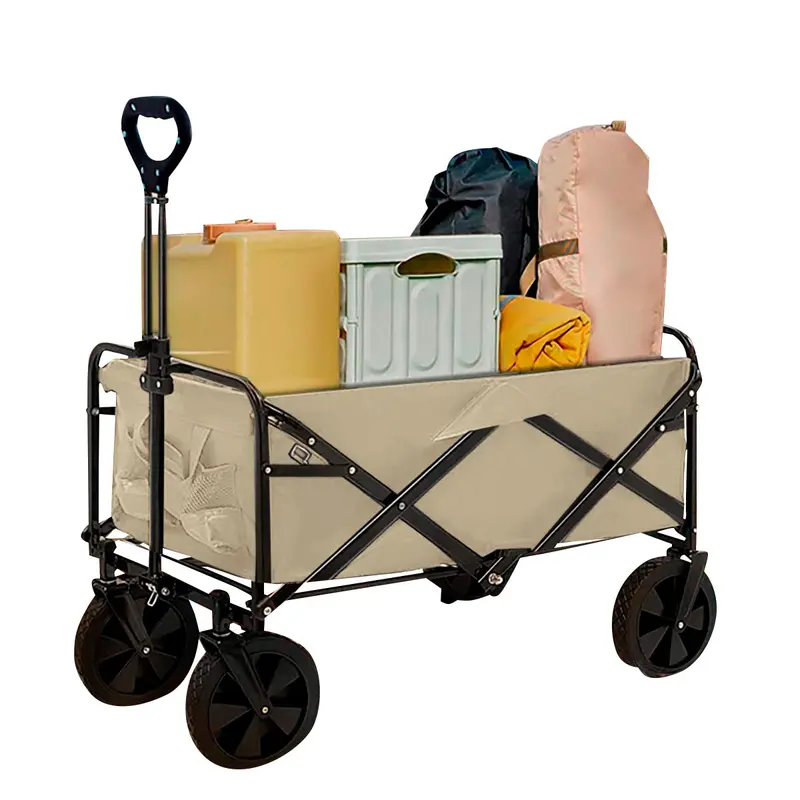 Neo Natural-Finish Foldable Garden Cart – Eco-Friendly Collapsible Wheelbarrow 1