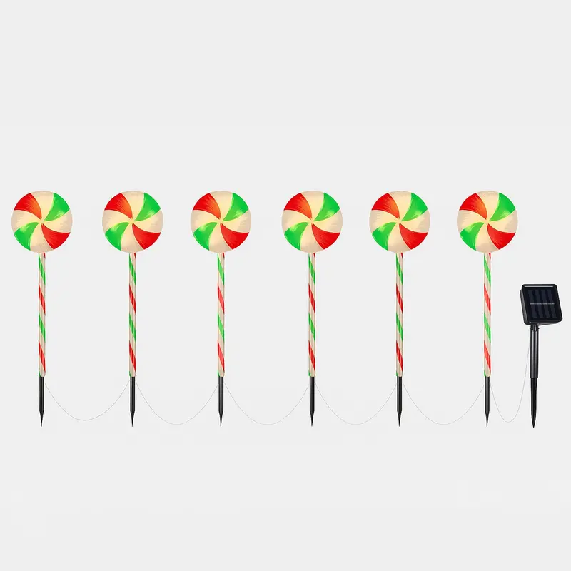 Neo Solar & Battery-Powered Candy Cane Lights – 50Cm Tall Led Path Stakes With Remote, 8 Lighting Modes & Timer For Outdoor Christmas Décor 1