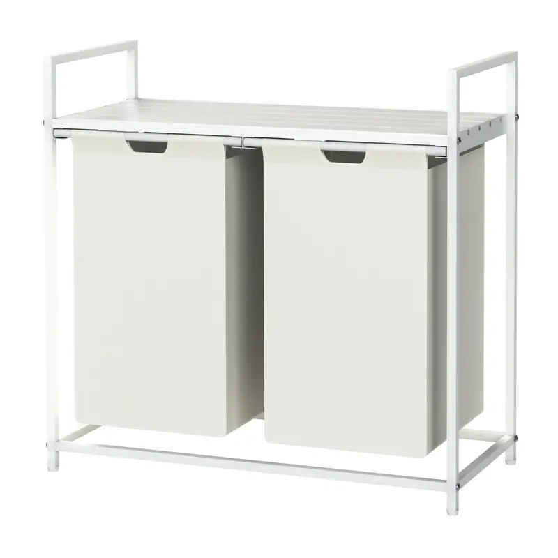 Neo White Single-Tier Laundry Basket Hamper 1