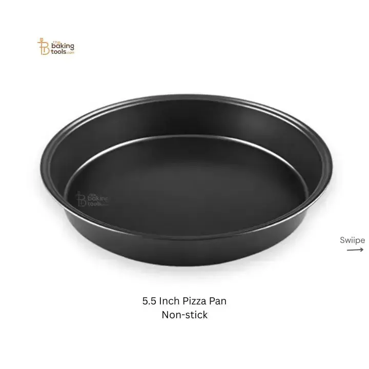 Non-Stick 5.5-Inch Round Pizza Pan – Matte Grey-Black Baking Tray 1