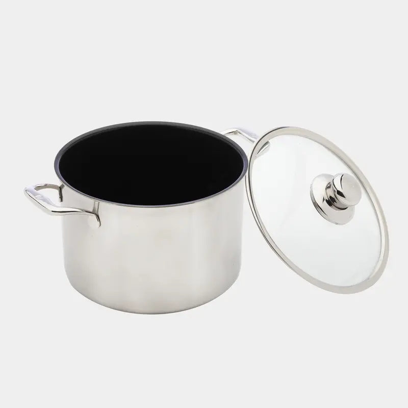 Nonstick Clad 7.9-Quart Induction-Optimized Stock Pot With Glass Lid 1