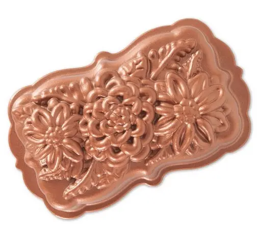 Nordic Ware Copper-Finish Wildflower Loaf Pan – Nonstick Surface 1