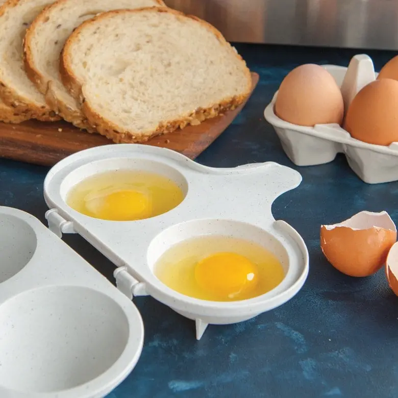 Nordic Ware Microwave Egg Poacher – Two-Cavity Silicone-Friendly Tray 1