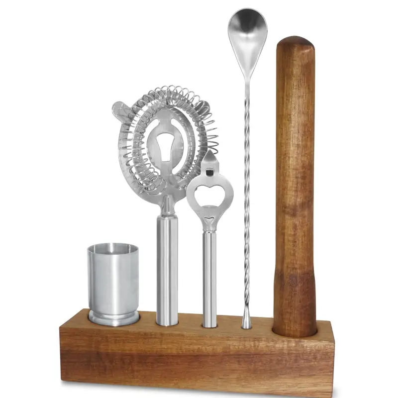 Oggi 6-Piece Bar Essentials Set With Display Stand 1