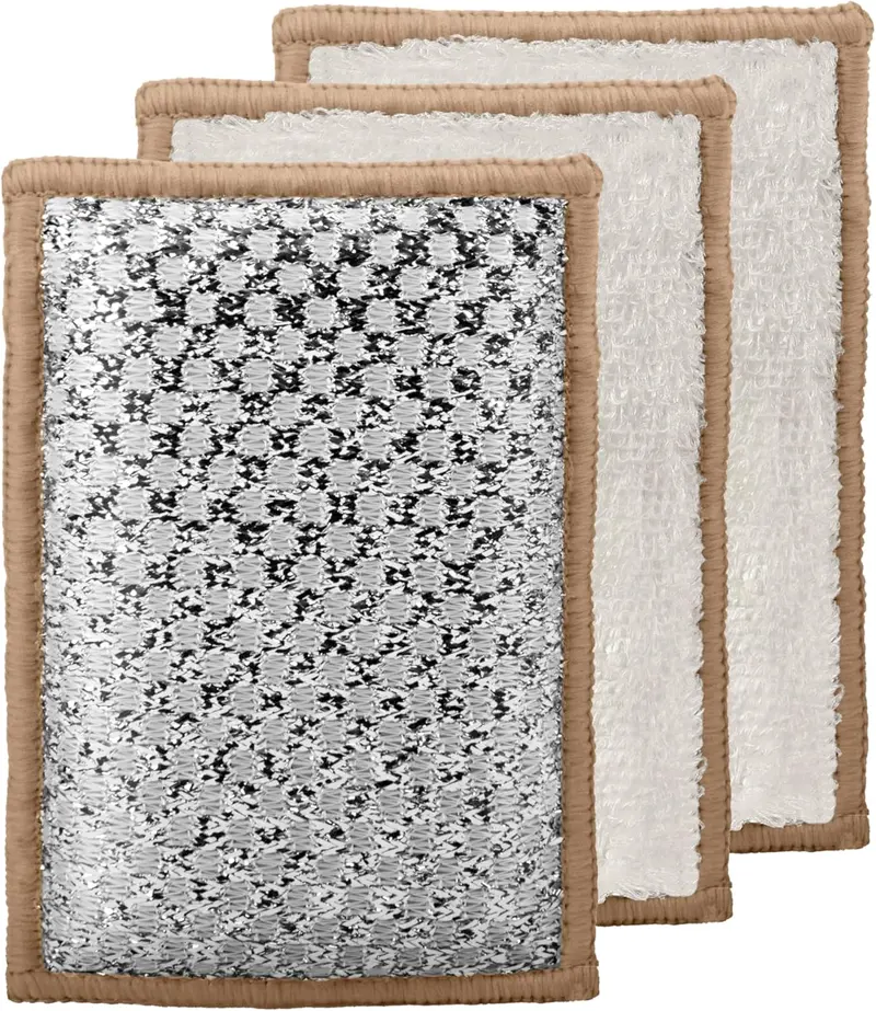 Oggi Bamboo Scrubbing Sponge Set – 3-Pack In Khaki 1