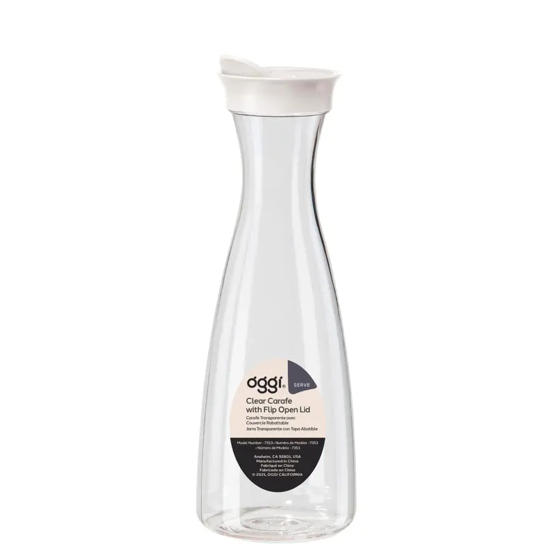 Oggi Clear/White Beverage Carafe – 1.6L Double-Wall Design 1
