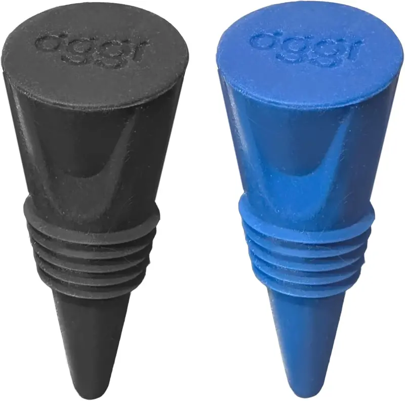 Oggi Cone Stoppers – Black And Blue Pair For Bottles 1