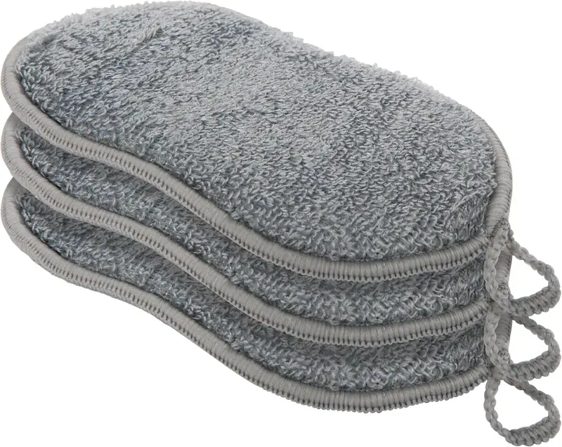 Oggi Grey Bamboo Scrub Sponge Set – 3-Pack 1