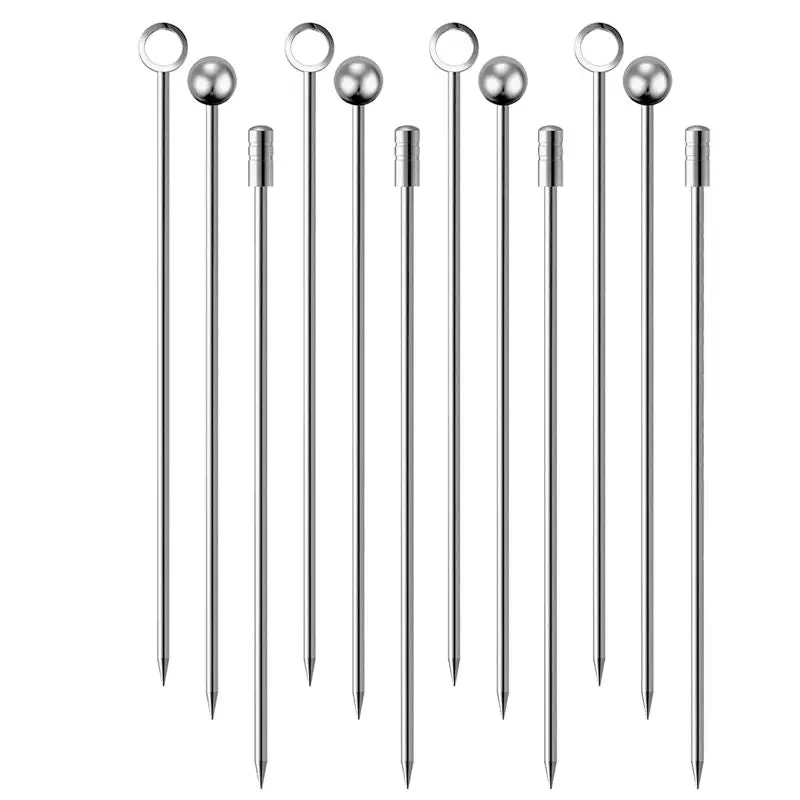 Oggi Stainless Steel Cocktail Picks – 12-Piece Set (4-Inch) 1