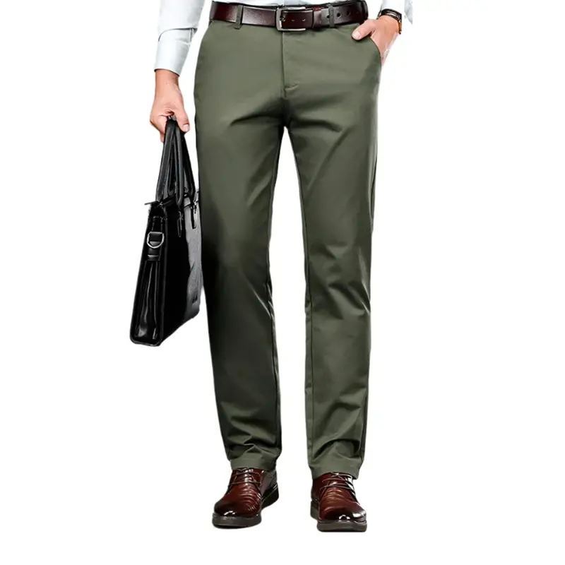 Olive Green Work Chinos – Functional Uniform Bottoms 1