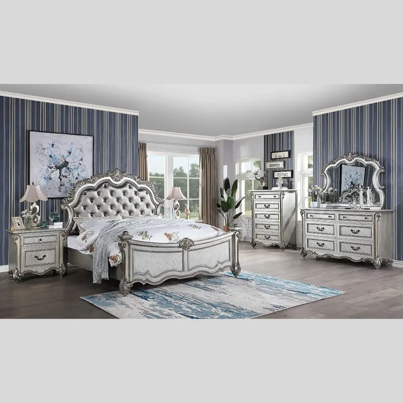 Ornately Carved Luxury King Bedroom Suite 1