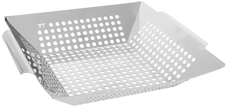 Outset 12-Inch Square Stainless Steel Grill Wok – Heavy-Duty Cooking Surface 1