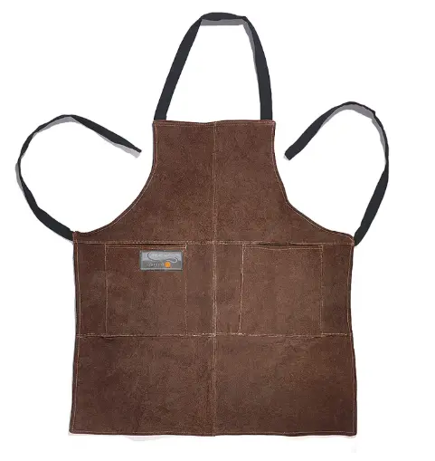 Outset Brown Leather Grill Apron – Adjustable One-Size-Fits-Most Protection 1