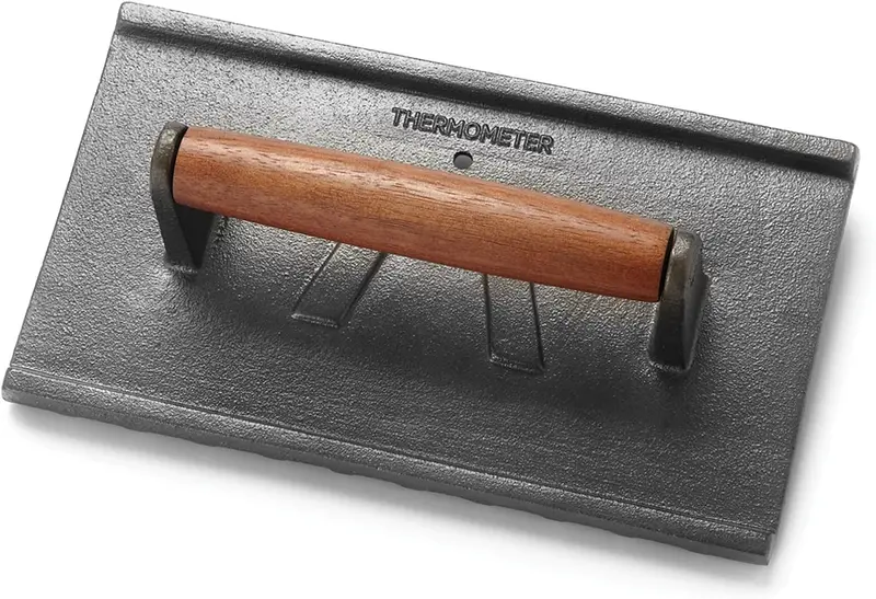 Outset Rectangular Cast Iron Grill Press – 9" X 5" Professional Weighted Press 1