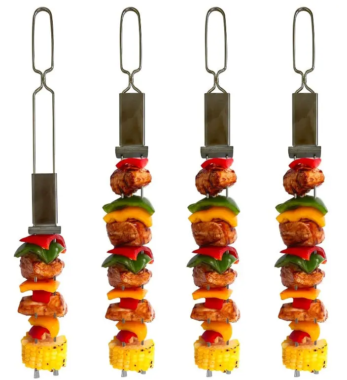 Outset Stainless Steel Barbecue Slider Skewers – Set Of 4 Heat-Resistant Tools 1