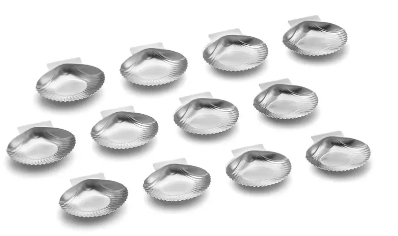 Outset Stainless Steel Grillable Sea Shell Set – 12-Piece Cooking Vessel Kit 1