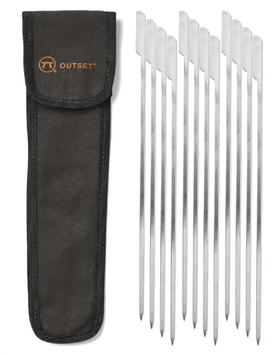 Outset Stainless Steel Paddle Skewers – Includes Canvas Carry Bag 1