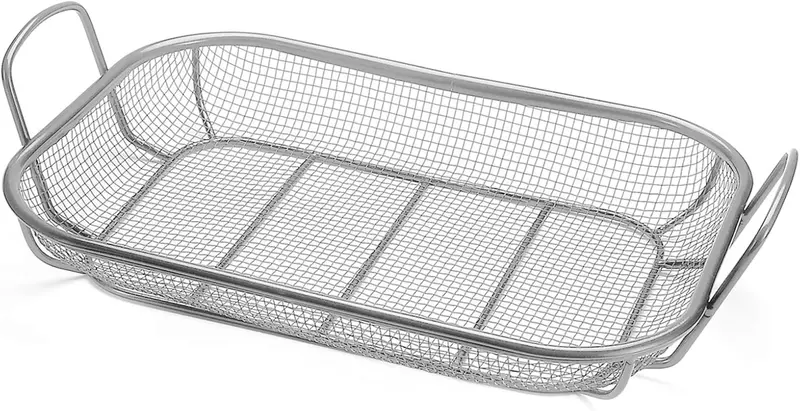Outset Stainless Steel Roasting Basket – Versatile Grill & Oven Accessory 1
