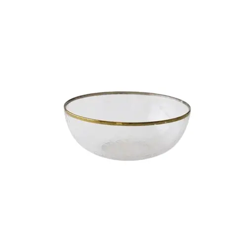 Oversized Gold-Trimmed Glass Serving Bowl 1
