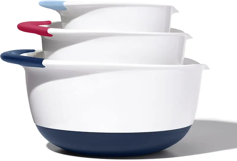 Oxo Good Grips Mixing Bowl Set – Three-Piece Silicone-Coated Collection 1