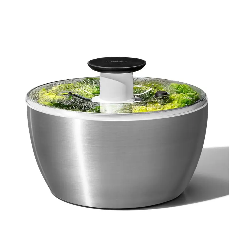 Oxo Steel Large Salad Spinner – Stainless Steel Kitchen Tool 1