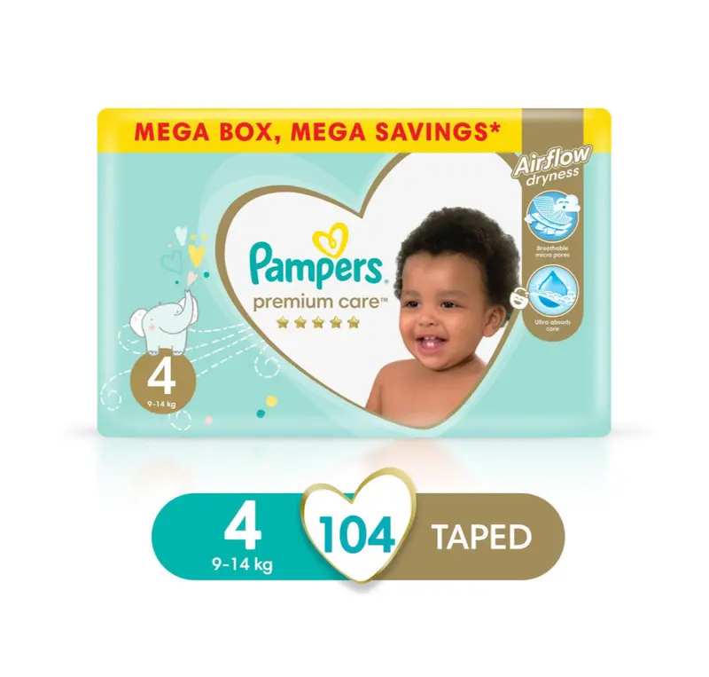 Pampers Premium Care Disposable Nappies – Pack Of 104 1