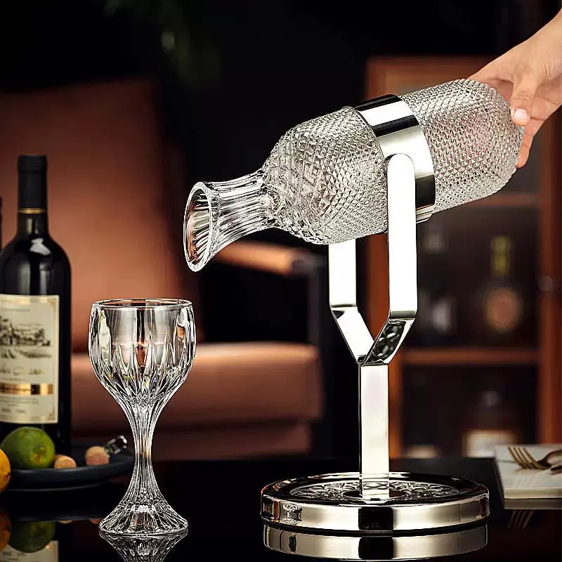 Pendulum-Style Glass Wine Decanter Set With Elegant Silhouette 1