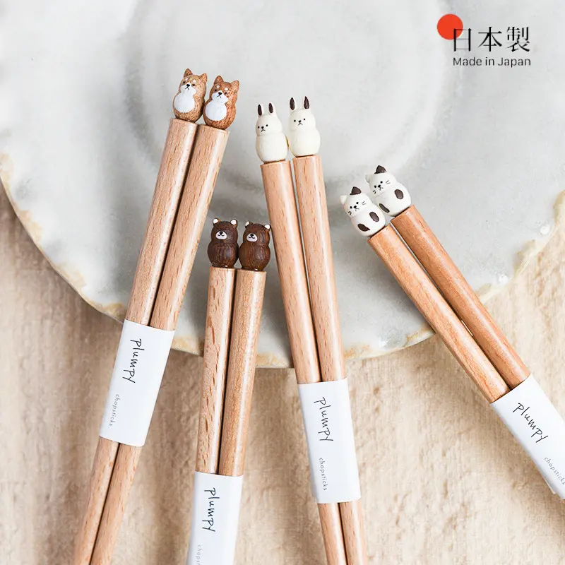 Pet-Themed Wooden Children’S Chopsticks – Handcrafted Japanese Design 1