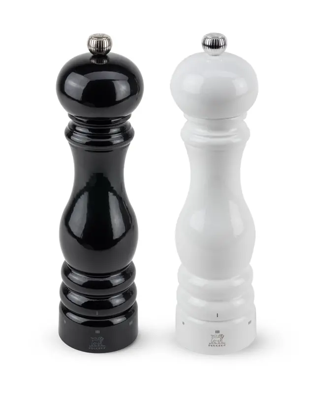 Peugeot Paris U’Select Black & White Lacquer Salt And Pepper Grinder Set – 9" (23 Cm) 1