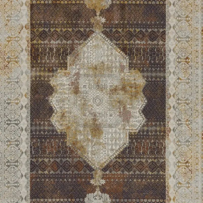 Picasso Cream-And-Gold Area Rug – Lustrous Sheen Finish (Style 5699M) 1