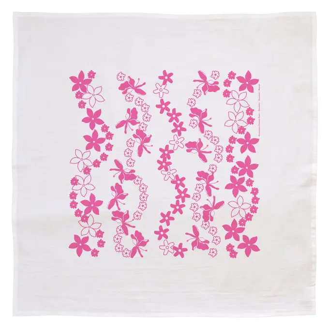 Pink Lei Flour Sack Kitchen Towel – Artisan Crafted In Hawai'I 1