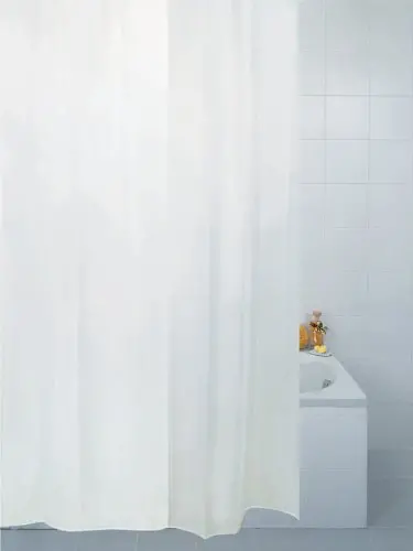 Plain White Fabric Shower Curtain – Extra-Wide 220Cm X Extra-Long 180Cm 1
