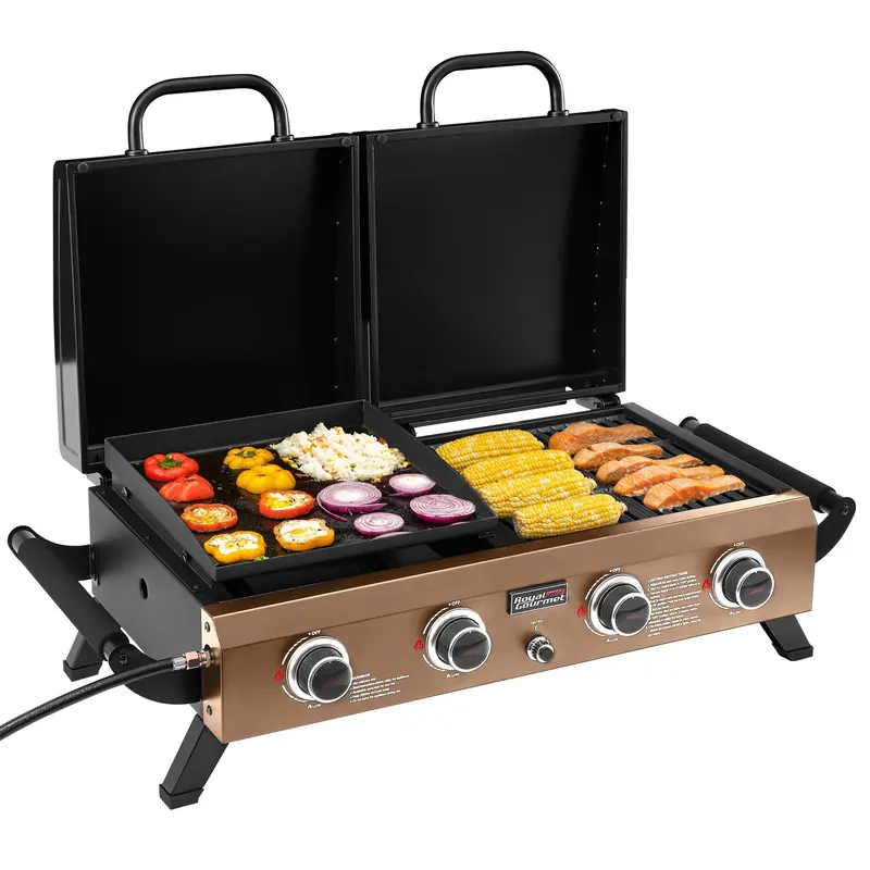 Portable All-In-One Grill And Griddle Combo Unit 1