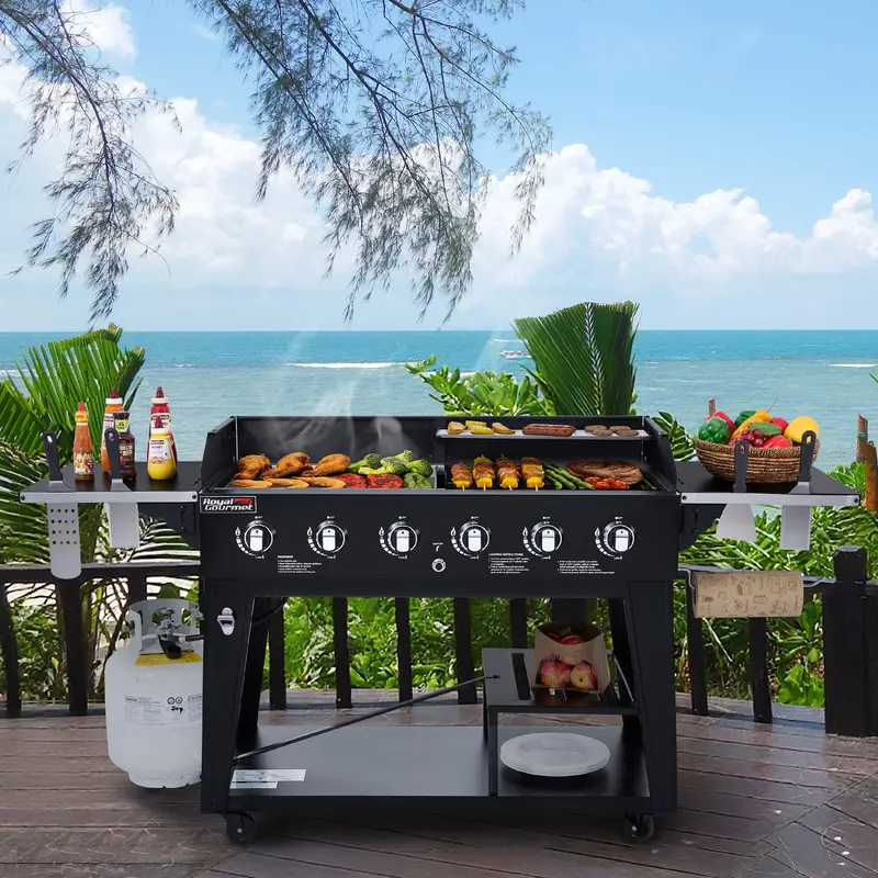Powerhouse 6-Burner Gas Grill And Griddle Hybrid — 967 Sq. In., 78,000 Btu 1