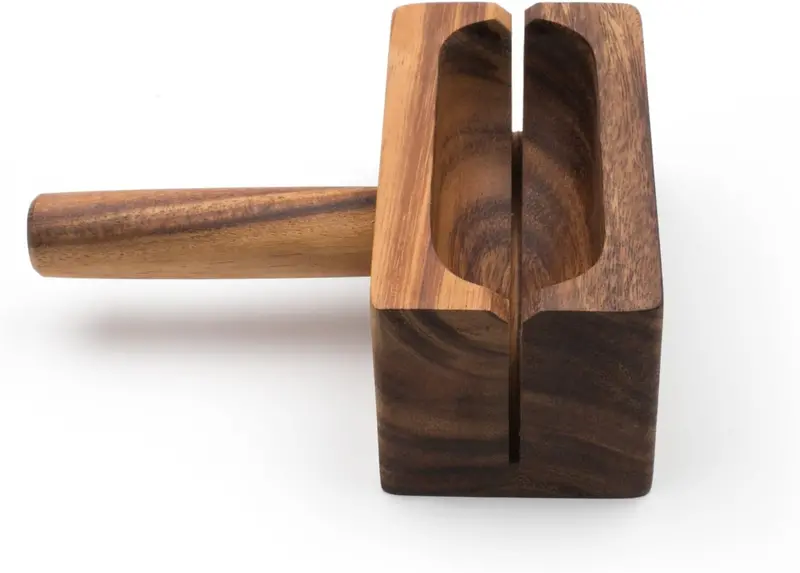 Precision Acacia Wood Bagel Slicing Guide (Miter) 1