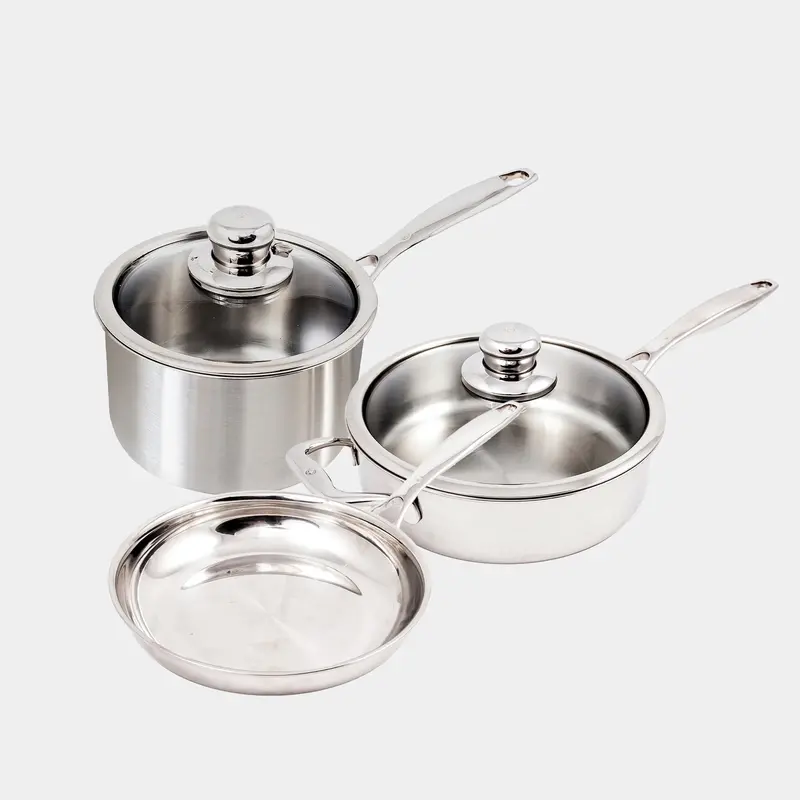 Premium 5-Piece Clad Cookware Set – Induction-Compatible 1