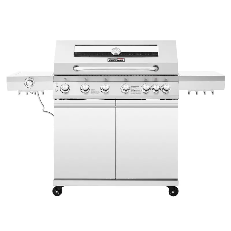 Premium 6-Burner Stainless Steel Gas Grill With Infrared Rear And Side Burners 1