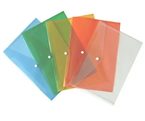 Premium A4+ Foolscap Document Wallet – Popper-Closure Polypropylene Folder With Transparent Color Options 1