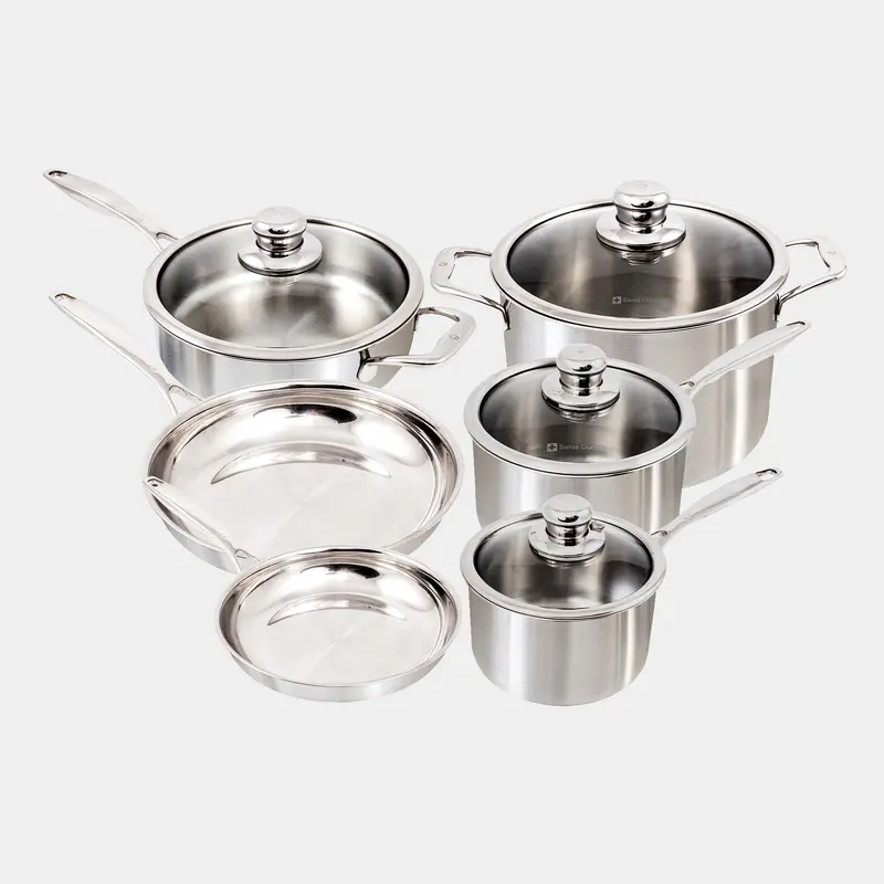 Premium Clad 10-Piece Stainless Steel Cookware Set 1