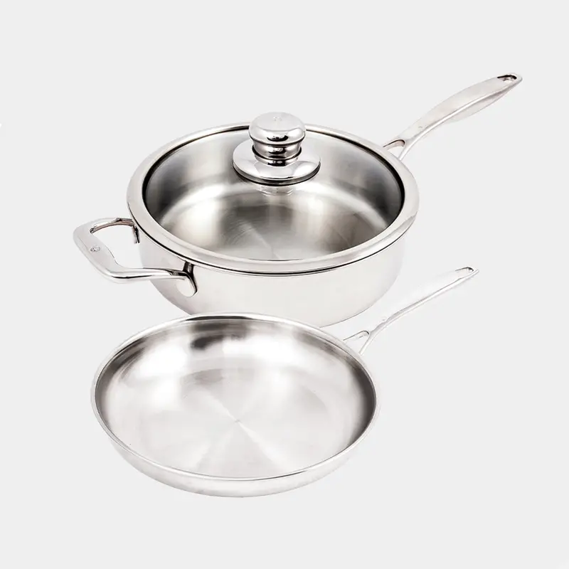 Premium Clad 3-Piece Stainless Steel Set – Core Essentials 1
